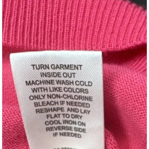 Rachel Roy Women’s V Neck 1/2 Sleeve Bright Pink Rayon Sweater Top Sz M NEW - Picture 10 of 10